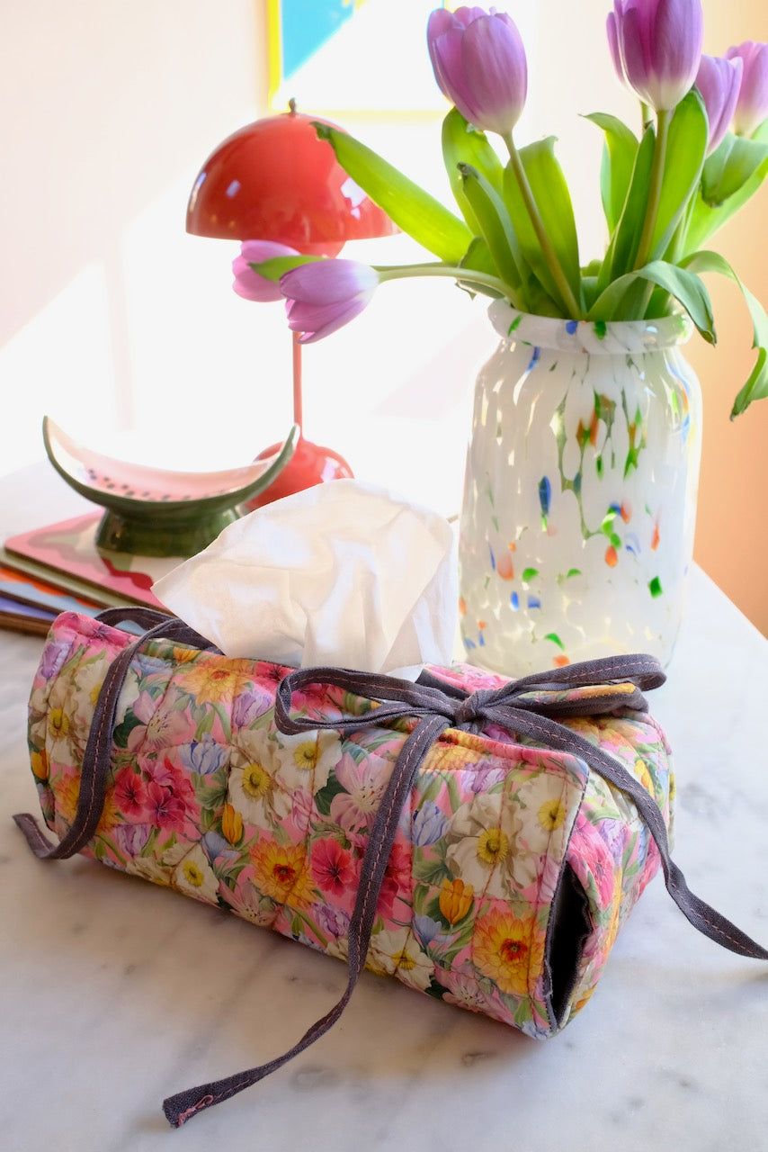 Melody Bloom Quilted Tissue Box Holder