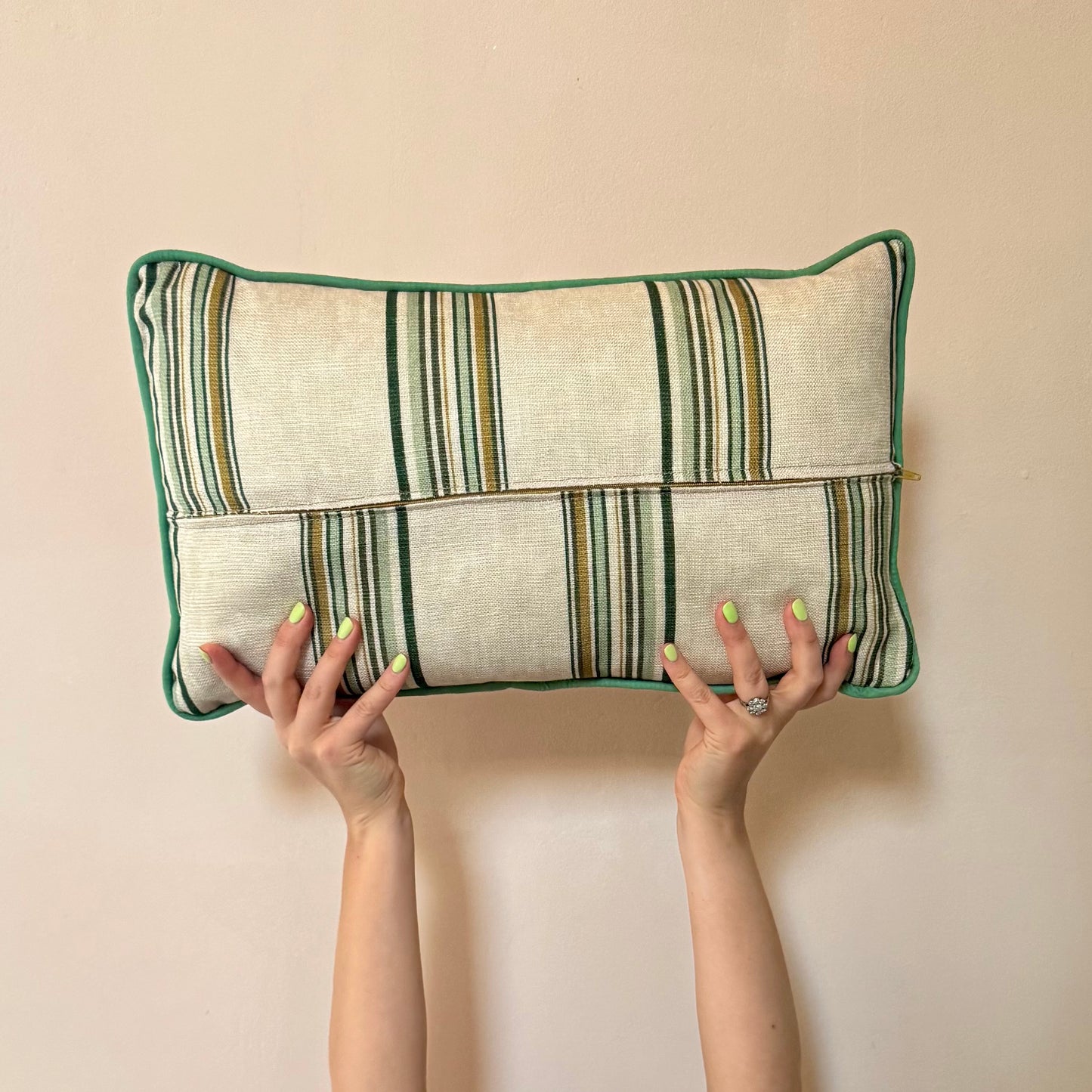 Geometric Leaf Print Cushion